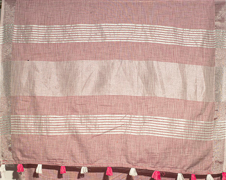 DUA : Pink Linen Saree Linen Saree stylefables   