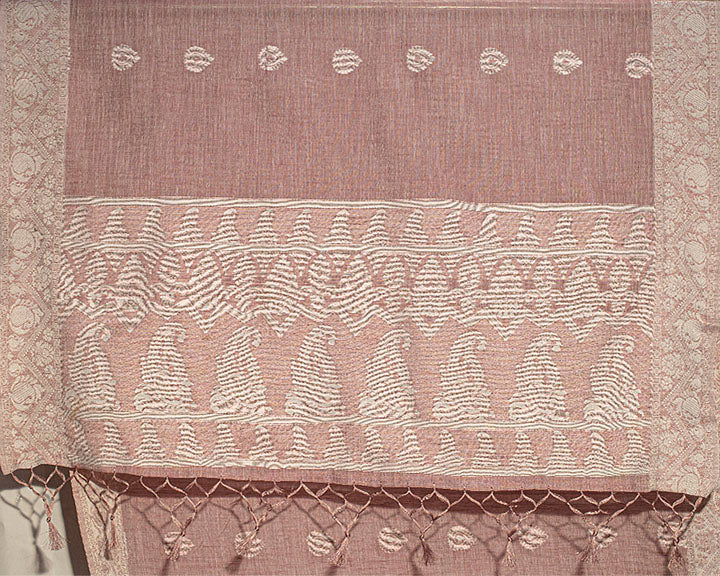 CHARKHA : Pink Linen Saree Linen Saree stylefables   