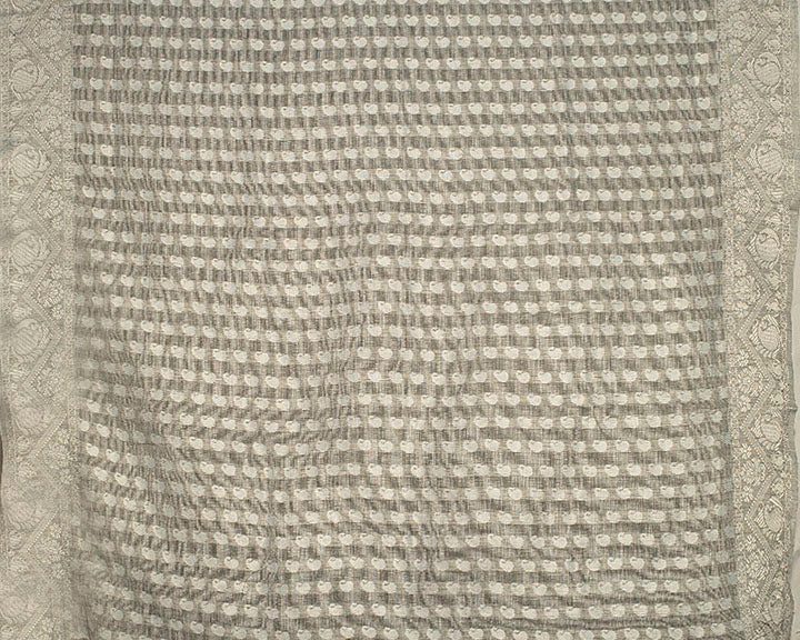 CHARKHA : Grey Linen Saree Linen Saree stylefables   