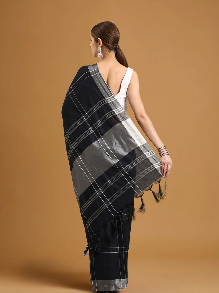 SUTA : Black Cotton Saree Cotton Saree stylefables   