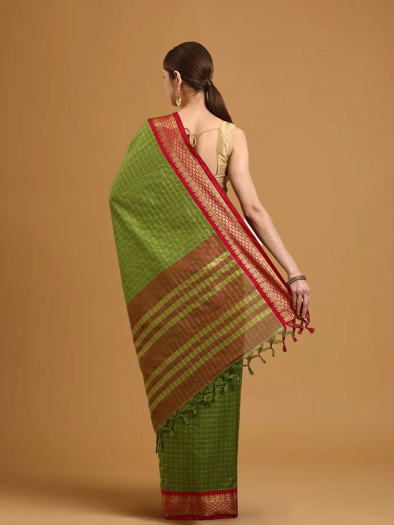 BAHAR : Green Banarasi Silk Saree Silk Saree stylefables   