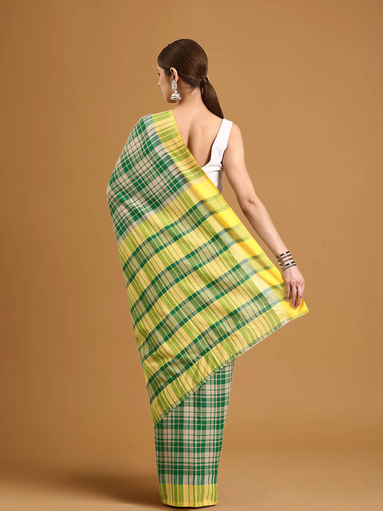 SUTA : Green Yellow Cotton Saree Cotton Saree stylefables   