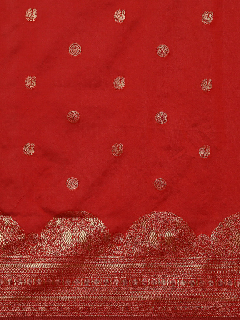 SARA : Red Banarasi Silk Saree Silk Saree stylefables   