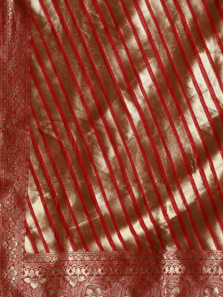 MAYA : Red Banarasi Silk Saree Silk Saree stylefables   