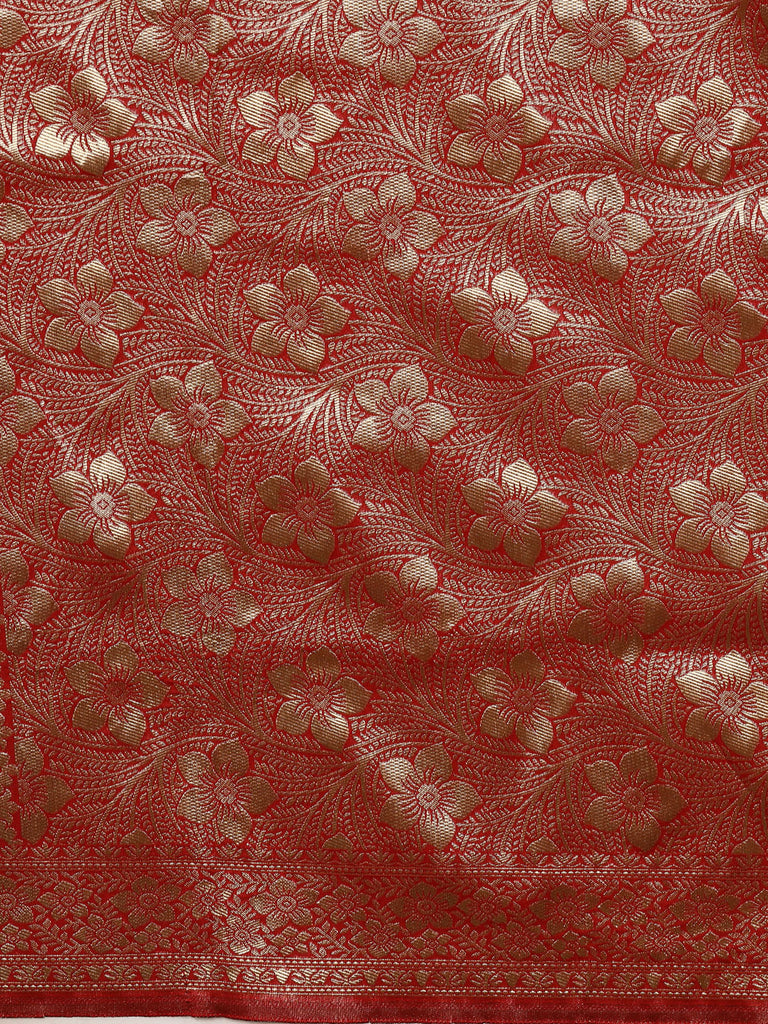 MAYA : Red Banarasi Silk Saree Silk Saree stylefables   