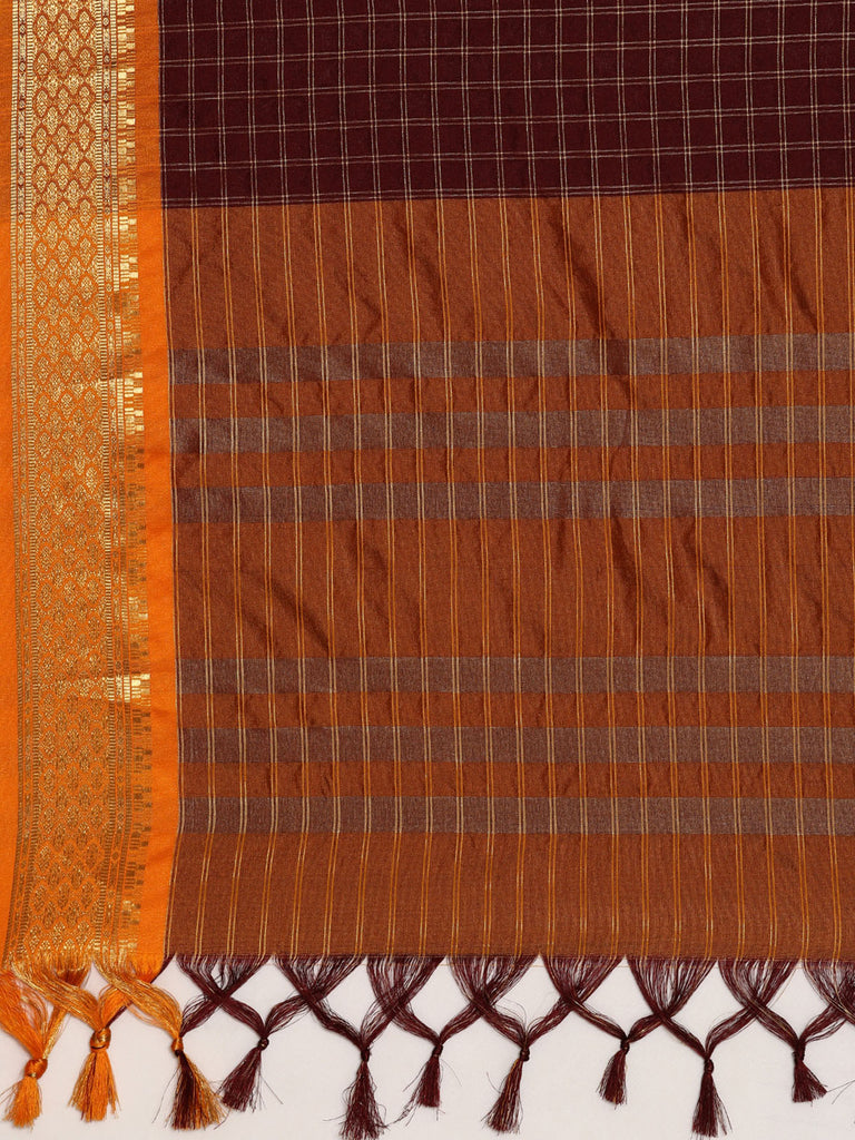 GERUA : Maroon Banarasi Silk Saree Silk Saree stylefables   