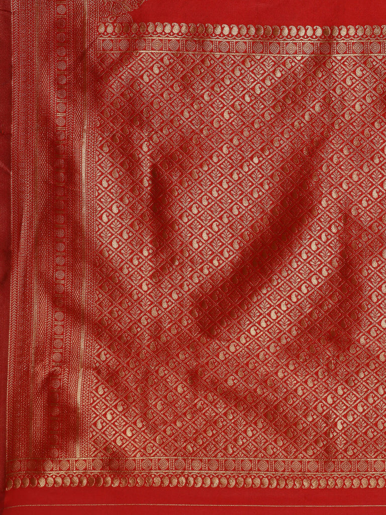 SARA : Red Banarasi Silk Saree Silk Saree stylefables   