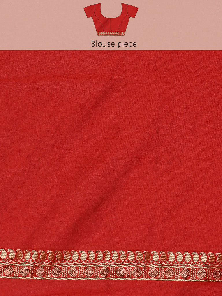 SARA : Red Banarasi Silk Saree Silk Saree stylefables   